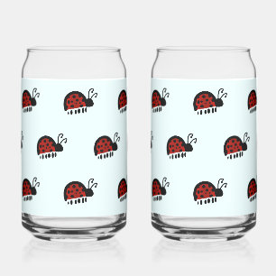 Lieve Lieveheersbeestje Illustratie Blikvorm Glas