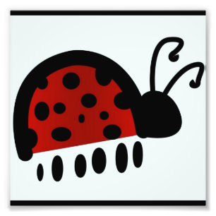 Lieve Lieveheersbeestje Illustratie Foto Afdruk