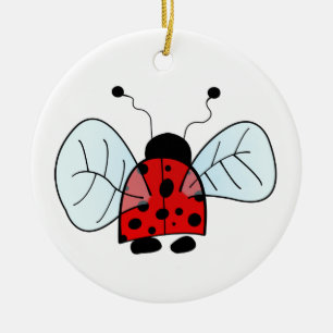 Lieve Lieveheersbeestje Illustratie Keramisch Ornament