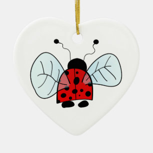 Lieve Lieveheersbeestje Illustratie Keramisch Ornament