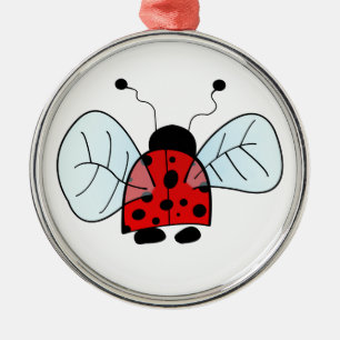 Lieve Lieveheersbeestje Illustratie Metalen Ornament