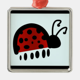 Lieve Lieveheersbeestje Illustratie Metalen Ornament