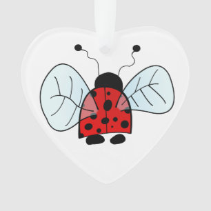 Lieve Lieveheersbeestje Illustratie Ornament