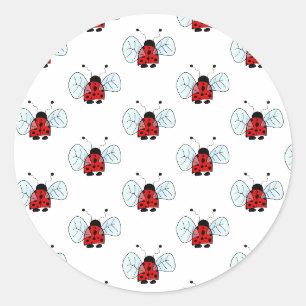Lieve Lieveheersbeestje Illustratie Ronde Sticker