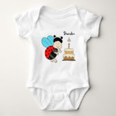 Lieve lieveheersbeestje jongen met cake romper (Voorkant)