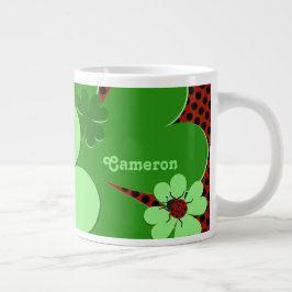 Lieve Lieveheersbeestje & Klavertje Vier Naam Grote Koffiekop
