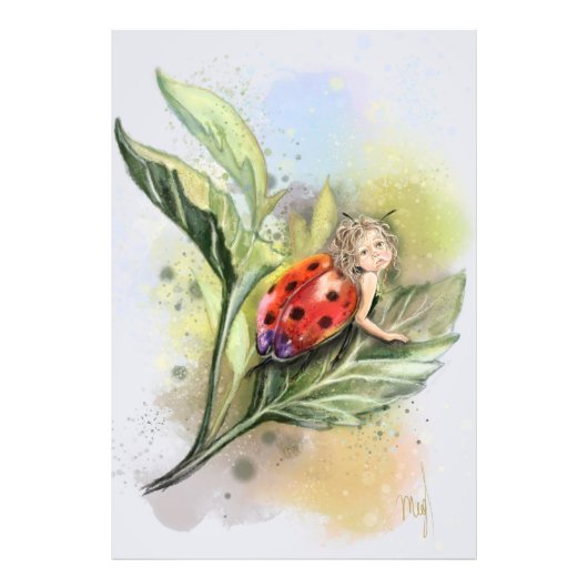 Lieve Lieveheersbeestje Kunstposter Foto Afdruk (Voorkant)
