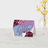 Lieve Lieveheersbeestje Liefde Cartoon Kaart (Gele Bloem)