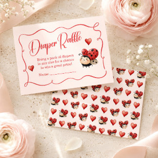 Lieve Lieveheersbeestje Luier Raffle Baby Shower Informatiekaartje