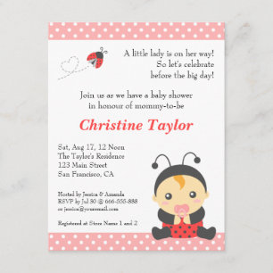 Lieve Lieveheersbeestje Meisje Baby Shower Met Sti Kaart