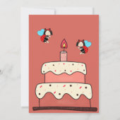 Lieve lieveheersbeestje met cake kaart (Achterkant)