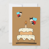 Lieve lieveheersbeestje met cake kaart (Achterkant)