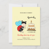 Lieve lieveheersbeestje met cake kaart (Voorkant)