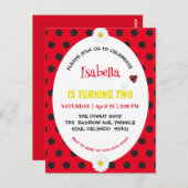 Lieve Lieveheersbeestje met Stippen Daisy Kinderen Briefkaart (Voorkant / Achterkant)