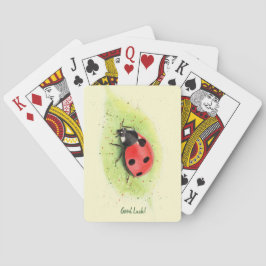 Lieve Lieveheersbeestje op een blad Foto Blok Pokerkaarten