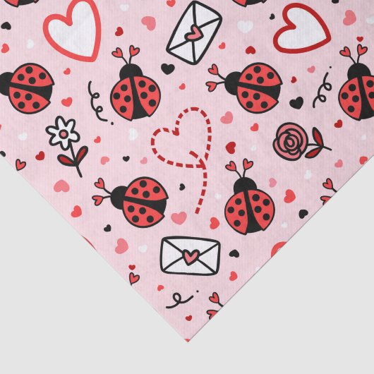 Lieve Lieveheersbeestje Patroon Tissuepapier (Detail)