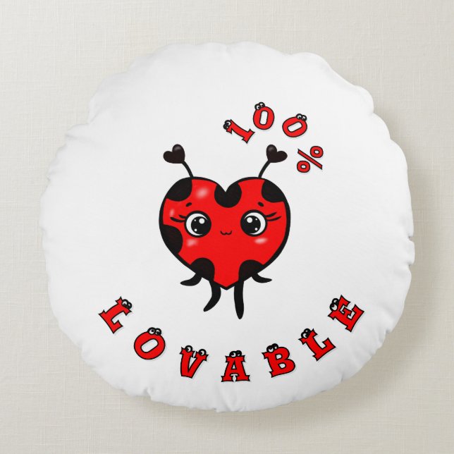 Lieve lieveheersbeestje  rond kussen (Voorkant)