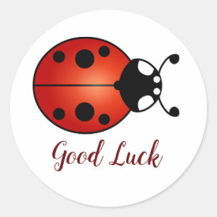 Lieve Lieveheersbeestje Rood Oranje Zwart Lievehee Ronde Sticker