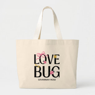Lieve Lieveheersbeestje Roze Meisje Baby Shower Grote Tote Bag