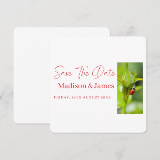 Lieve lieveheersbeestje Script Save the date uitno (Voorkant / Achterkant)
