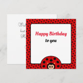 Lieve Lieveheersbeestje Verjaardagskaart (Voorkant / Achterkant)