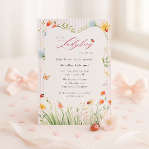 Lieve Lieveheersbeestje Wildflower Baby Shower Kaart