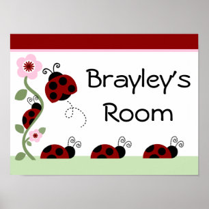 Lieve Lieveheersbeestjes & Bloem Kunstprint Bord P Poster