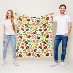 Lieve lieveheersbeestjes en bloemen voor kinderkam fleece deken