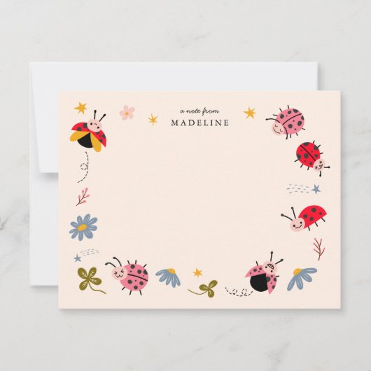 Lieve Lieveheersbeestjes Kinderen Notitiekaartje (Voorkant)