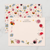 Lieve Lieveheersbeestjes Kinderen Notitiekaartje (Voorkant / Achterkant)