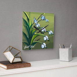 Lieve Lily: Delicate Dans van Lente Sereniteit Vierkante Klok