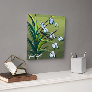 Lieve Lily: Delicate Dans van Lente Sereniteit Vierkante Klok