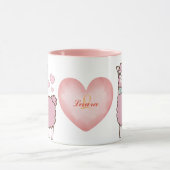 Lieve Llama Met Roze Hartjes Meisjesnaam Monogram Mok (Midden)