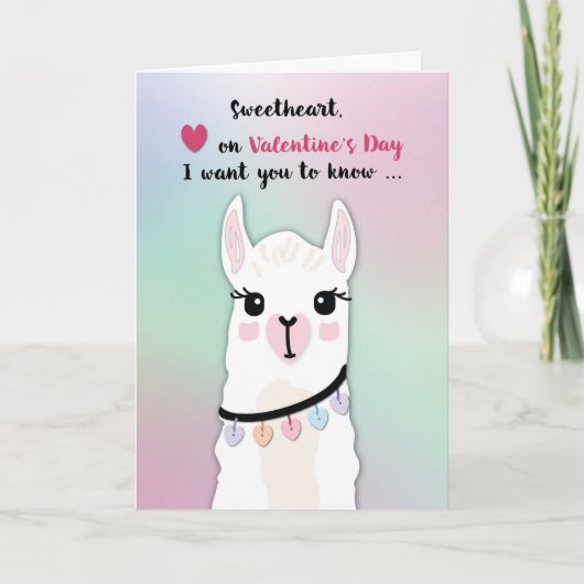 Lieve Llama's Valentijnsdag Hartjes Kaart (Voorkant)