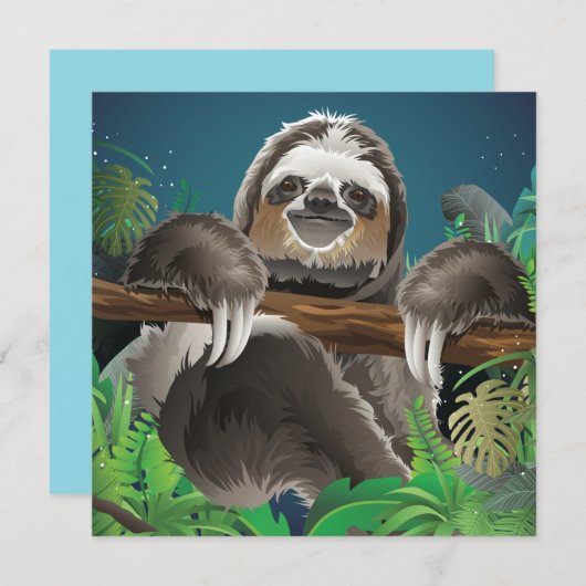 Lieve Luiaard Feestdagenkaart (Voorkant / Achterkant)