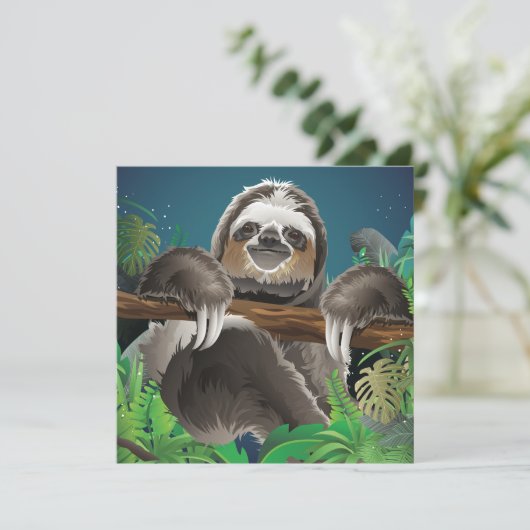 Lieve Luiaard Feestdagenkaart (Staand voorkant)