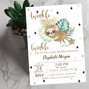 Lieve Luiaard Twinkelende Kleine Ster Verjaardagsf Kaart