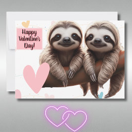 Lieve Luiaard Valentijn Liefde Uit Hangen Grappig Feestdagenkaart