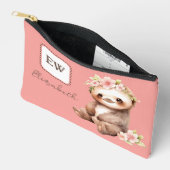Lieve luiaard voeg initialen naam roze toe etui (Open)