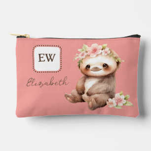 Lieve luiaard voeg initialen naam roze toe etui