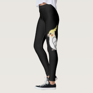 Lieve Lutino Cockatiel Cartoon Vogel Illustratie Leggings