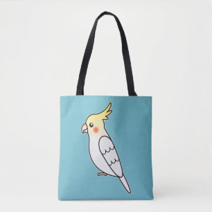 Lieve Lutino Cockatiel Cartoon Vogel Illustratie Tote Bag