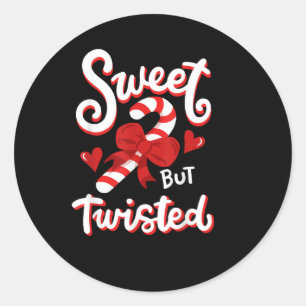Lieve Maar Verdraaide Grappige Kerst Kerststok San Ronde Sticker