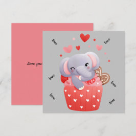 Lieve malse valentijns olifant  feestdagenkaart