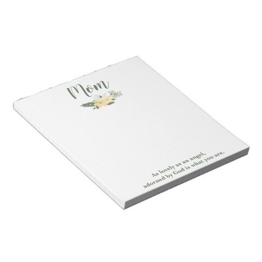 Lieve mam Floral Green en Beige Notitieblok (Schuin)