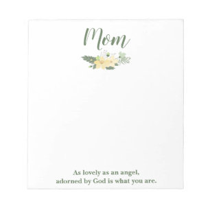 Lieve mam Floral Green en Beige Notitieblok