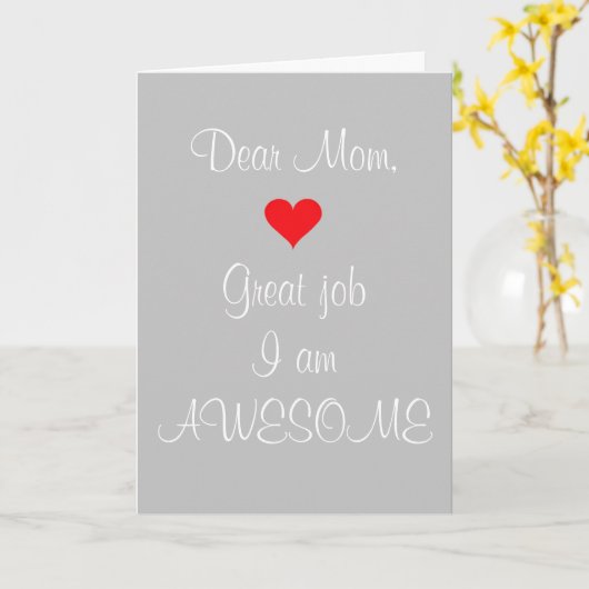 Lieve mam, geweldige baan ik ben Geweldige Kaart (Gele Bloem)