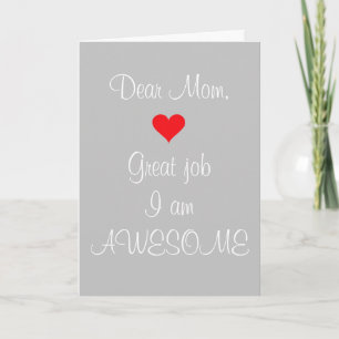 Lieve mam, geweldige baan ik ben Geweldige Kaart