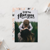 Lieve mam, ik hou van je hand met Moederdag Kaart (Voorkant / Achterkant in situ)