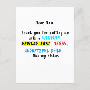 Lieve mama, bedankt voor het ophangen van een verw briefkaart